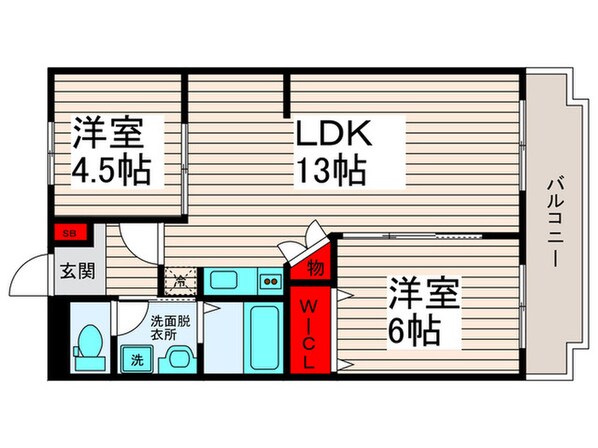 ｴｽﾎﾟﾜｰﾙ紫海の物件間取画像